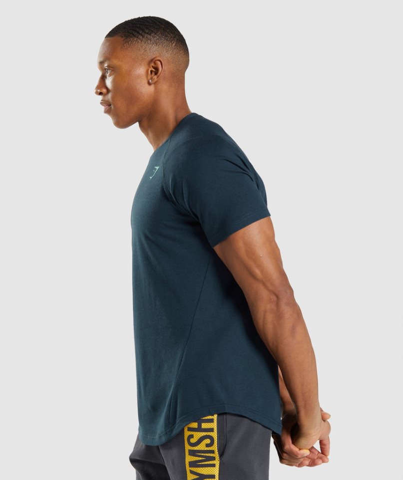 Men's Gymshark Bold T-Shirts Navy | CA 71358D